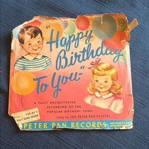 Vintage Peter Pan 1950’s Happy Birthday Record